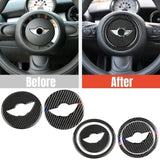 Carbon Fiber Car Steering Wheel Stickers Auto Decal Decoration for Mini Cooper