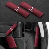 2pcs 21x6cm Renault Logo Suede Car Seat Safety Belt Pads Shoulder Protection Cover