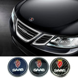 6pcs/set SAAB Car Front Rear Emblem Badge Auto Wheel Hub Caps