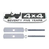 Jeep 4x4 75 Years Logo Metal Car Front Grille Emblem Badge Trunk Sticker Decal
