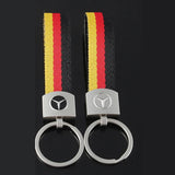 Mercedes Benz Nylon Webbing Metal Car Keychain Keyring Key Pendant