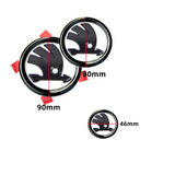 3pcs Skoda ABS Car Front Hood Emblem Rear Badge Sticker Steering Wheel Decal