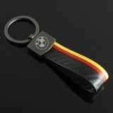 BMW Metal Leather Car Keychian Key Ring Holder