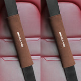 2PCS Mercedes Benz AMG Car Seat Belt Covers Suede Shoulder Pads Protection