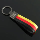 Audi Logo Nylon Webbing Metal Keyring