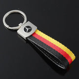 Mercedes Benz Nylon Webbing Metal Car Keychain Keyring Key Pendant