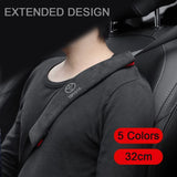 2pcs 32.5cm Toyota Logo Suede Car Seat Safety Belt Pads Shoulder Protection Cover
