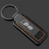Audi S3 S4 S5 S6 S7 S8 RS3 RS4 RS5 RS6 RS7 RS8 Car Logo Leather Key Chain Key Ring Pendant