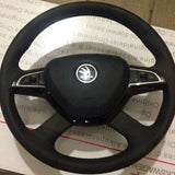 42mm Skoda Aluminum Alloy Car Steering Wheel Sticker