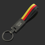 Audi Logo Nylon Webbing Metal Car Keychain