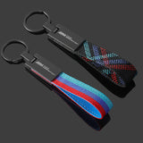 BMW M Power Logo Nylon Oxford Webbing Car Keychain Keyring