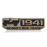 Jeep 1941 Metal Car Body Fender Side Sticker Decal Auto Rear Emblem Badge