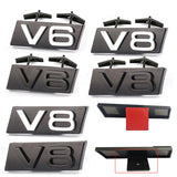 Audi V6 V8 Logo Metal Car Front Grille Emblem Badge Sticker