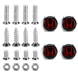 4pcs/set Honda Logo Stainless Steel Car License Plate Bolts