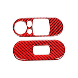 2pcs Carbon Fiber Car Window Lifting Key Panel Decorative Stickers Cover for Mini Cooper