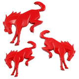 3pcs/set Ford Bronco Horse Logo Metal Car Rear Sticker Auto Body Side Fender Emblem Badge Decal