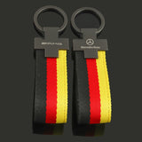 Mercedes Benz AMG Car Logo Keychain Metal Nylon Webbing Key Ring Holder