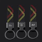 Volkswagen VW R Logo Oxford Webbing Car Keychain Pendant Key Chain Holder
