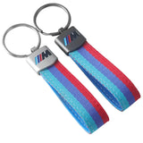 BMW M Power Metal Car Keyring Nylon Webbing Key Chain Holder Pendant