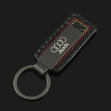 Audi RS Sline Metal Carbon Leather Car Keychain