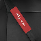 2pcs 21.5cm Toyota Logo Suede Car Seat Safety Belt Pads Shoulder Protection Cover