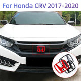 ABS Carbon Fiber Front Grille for Honda Car Rear Trunk Steering Wheel Emblem Sticker Accessories