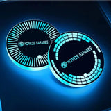 2pcs MG Logo Car Water Coasters 7-color LED Light Cup Mat Holder