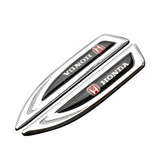 2pcs Honda Metal Car Side Fender Emblem Sticker Decal