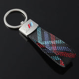 BMW M Power Oxford Nylon Webbing Car Keychain Key Rings Holder