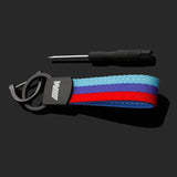 BMW M Power Car Keychain Metal Nylon Webbing Keyring