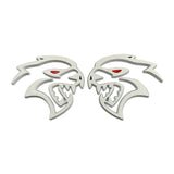2pcs Dodge Hellcat Logo Metal Car Rear Sticker Fender Side Emblem Badge Decal