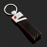 Audi Sline Car Logo Leather Keychian Key Holder Keyring