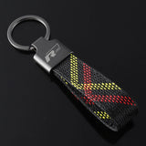 Volkswagen VW Rline Logo Oxford Webbing Car Keychain Pendant Key Chain Holder