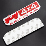 Jeep 4x4 75 Years Logo Metal Car Front Grille Emblem Badge Trunk Sticker Decal