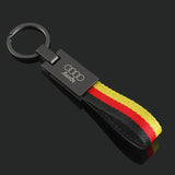 Audi Logo Nylon Webbing Metal Car Keychain