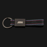 BMW M Power PU Leather Metal Car Keychain Keyring