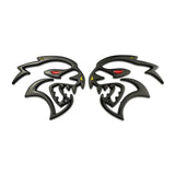 2pcs Dodge Hellcat Logo Metal Car Rear Sticker Fender Side Emblem Badge Decal
