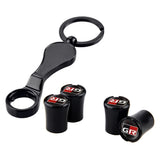 4pcs/set Toyota GR Logo Car Air Valve Stem Caps Auto Tyre Valve Covers with Wrench