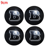 4Pcs 56/90mm Mercedes Benz Brabus Car Wheel Hub Sticker Decal