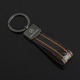 Mercedes Benz Carbon Leather Car Key Chain Holder Keyring Pandant