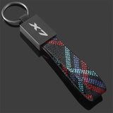 BMW X1 X2 X3 X4 X5 X6 X7 Metal Oxford Webbing Car Keychain Pendant Auto Key Chain Holder