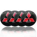 4pcs/set 56mm/60mm/65mm Mitsubishi Ralliart Car Wheel Center Hub Sticker Decal