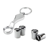 4pcs/set GMC Logo Car Air Valve Stem Caps Auto Tyre Valve Covers with Wrench