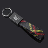 Audi Car Logo Metal Oxford Webbing Keyring