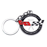 Chevrolet Corvette 25th Anniversary Logo Metal Car Key Rings Keychain Pendant