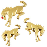3pcs/set Ford Bronco Horse Logo Metal Car Rear Sticker Auto Body Side Fender Emblem Badge Decal