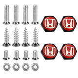 4pcs/set Honda Logo Stainless Steel Car License Plate Bolts