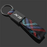 BMW X1 X2 X3 X4 X5 X6 X7 Logo Oxford Webbing Metal Car Keychain Keyring