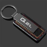 Audi Q3 Q5 Q7 SQ3 SQ5 SQ7 Q2L Q5L Car Logo Leather Keychain Pendant Keyring