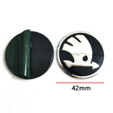 42mm Skoda Aluminum Alloy Car Steering Wheel Sticker